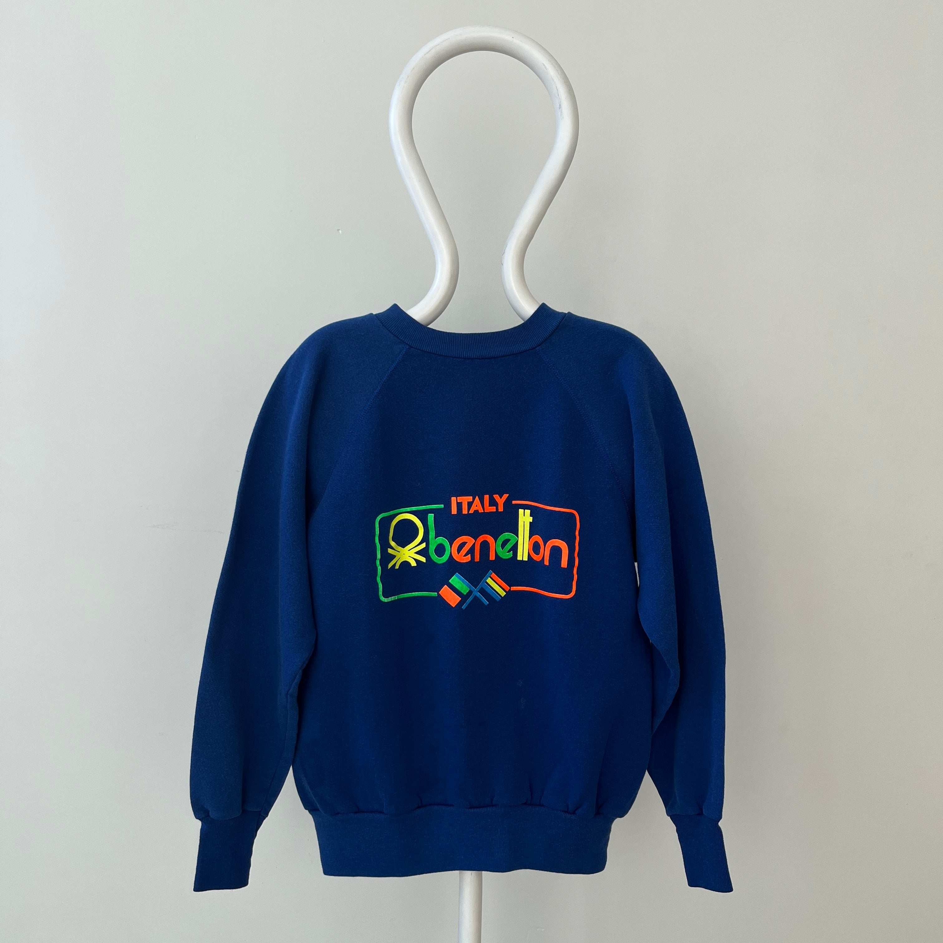 1980s Blue Benetton Italy Sweatshirt !!!!!!