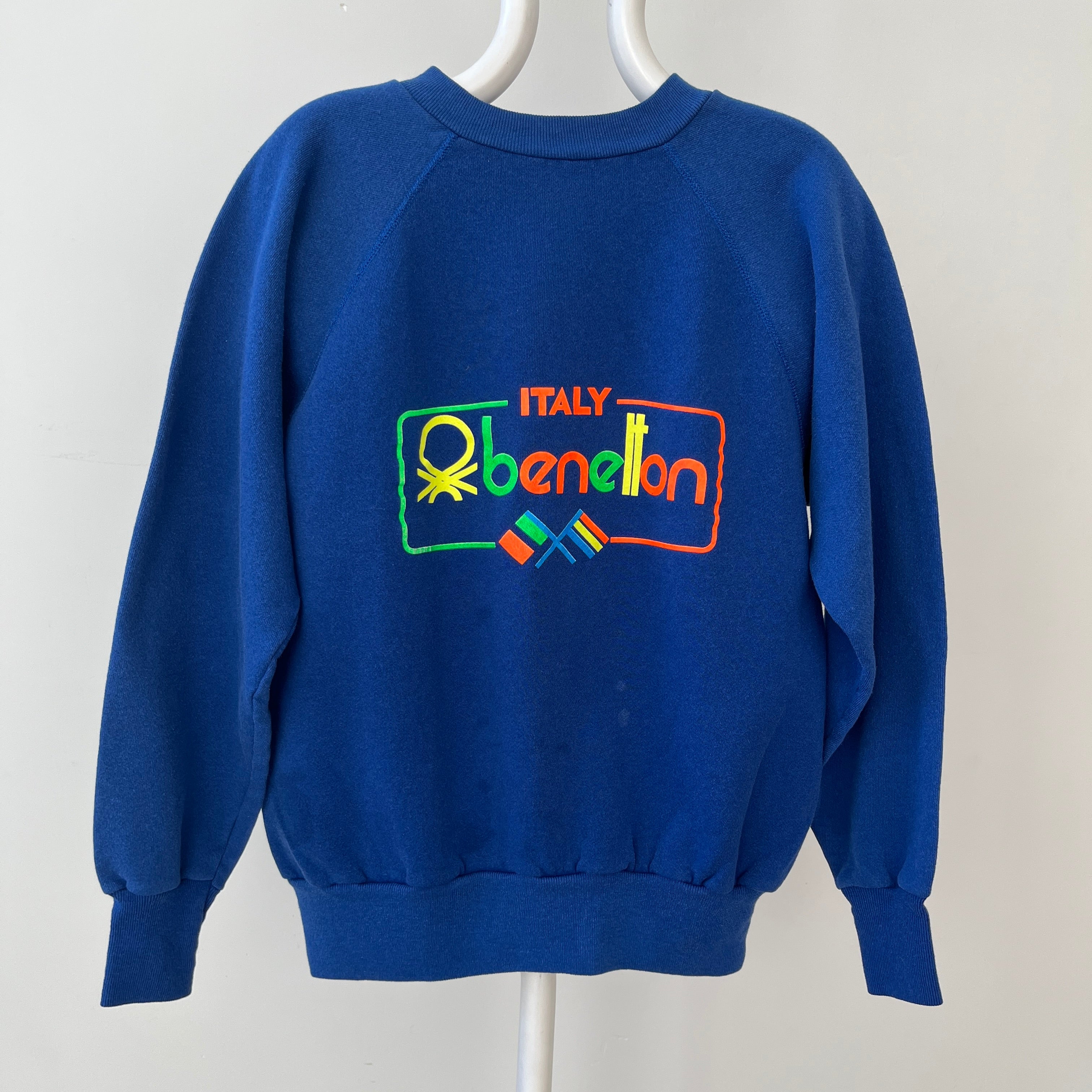1980s Blue Benetton Italy Sweatshirt !!!!!!