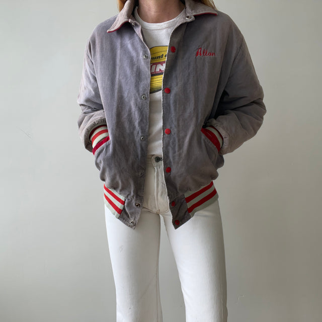 1970s St. Bernard Corduroy Baseball Letter Jacket That Belonged To Allan - Perfect Sunfading