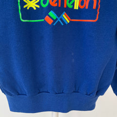 1980s Blue Benetton Italy Sweatshirt !!!!!!