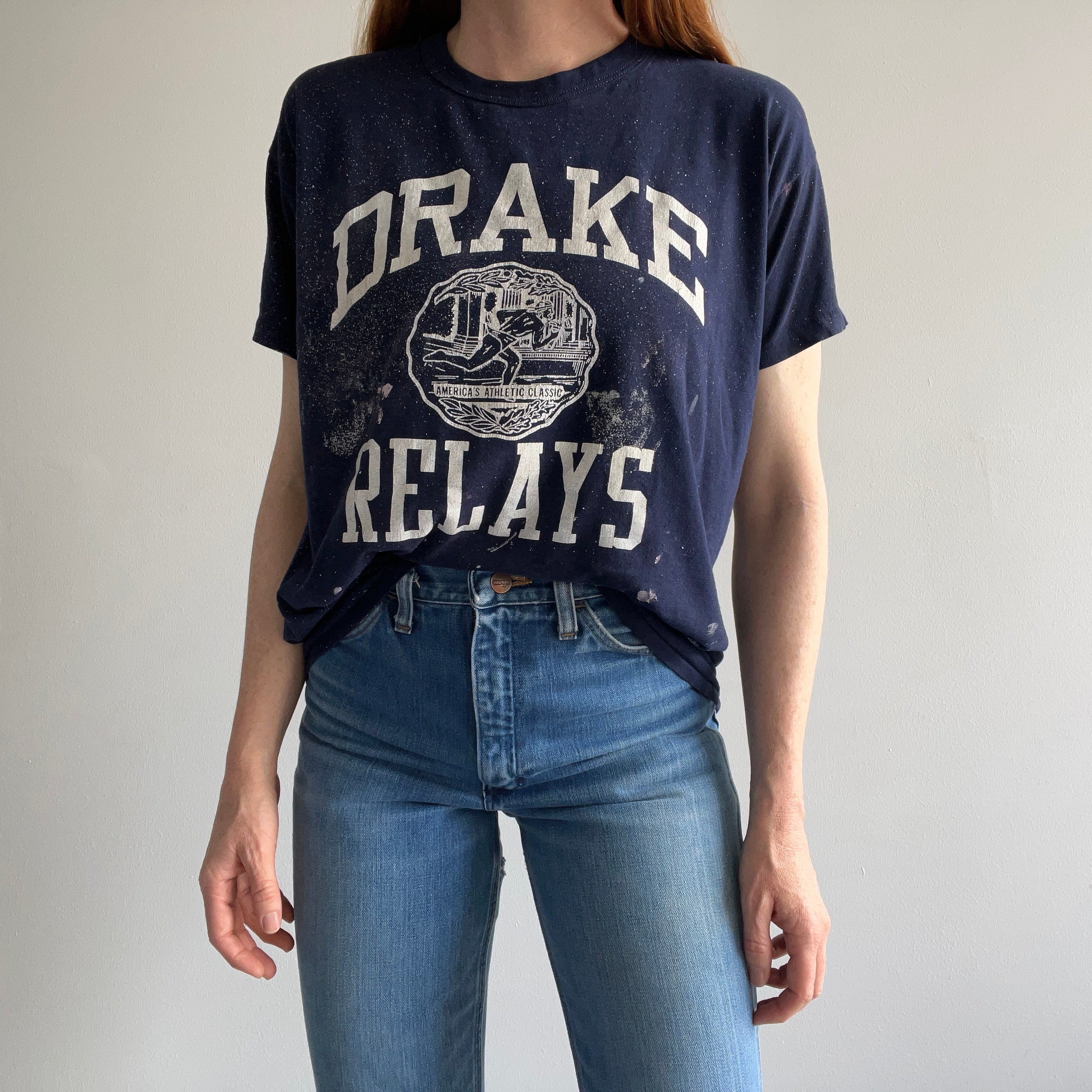 1970s Drake Relay Epically Paint Splattered T-Shirt by RUSSELL!!!!!!!!