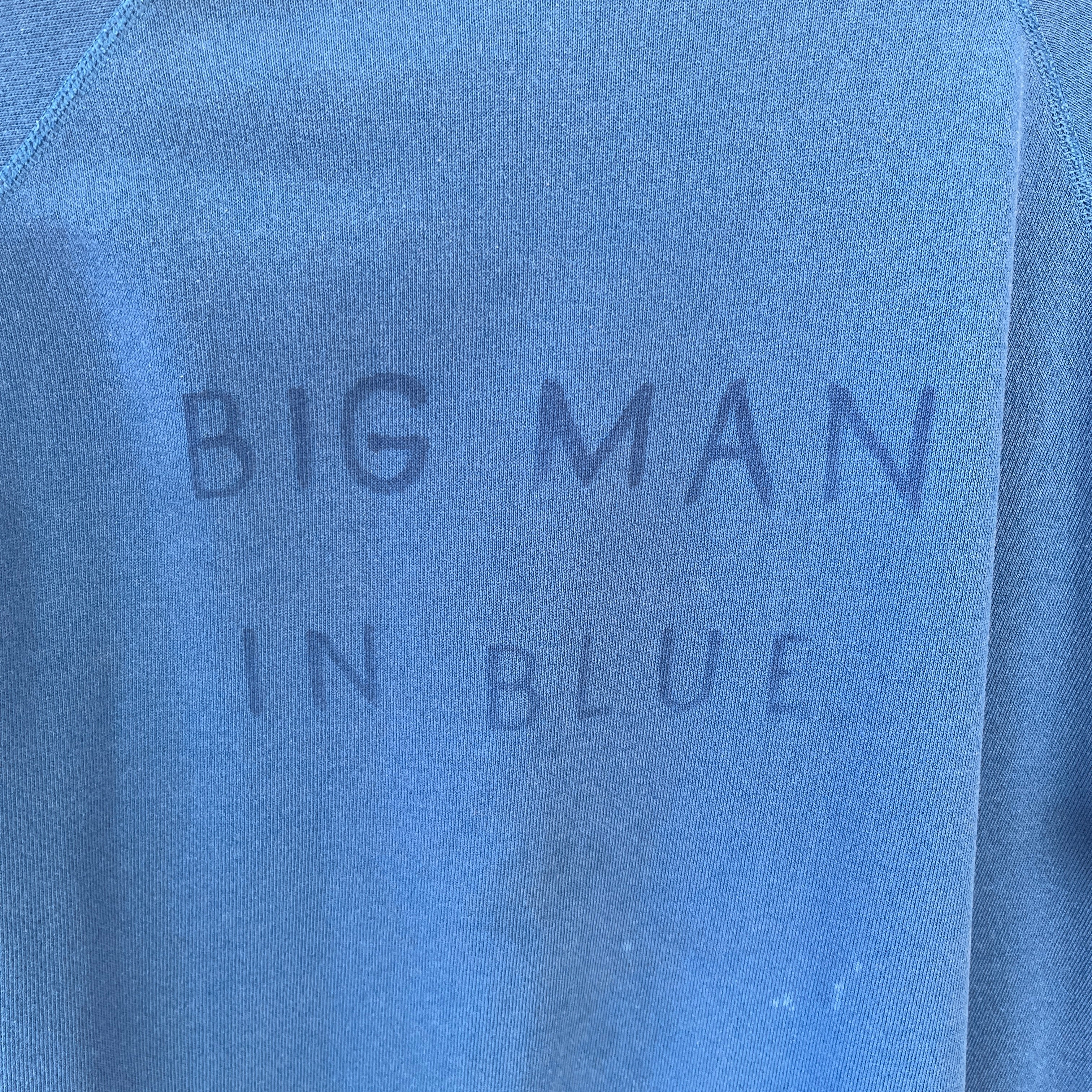1980s Big Man In Blue Sweatshirt