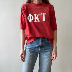 1960s/70s Red Football Style Sorority T Shirt