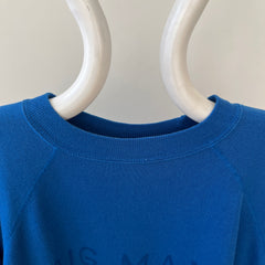 1980s Big Man In Blue Sweatshirt