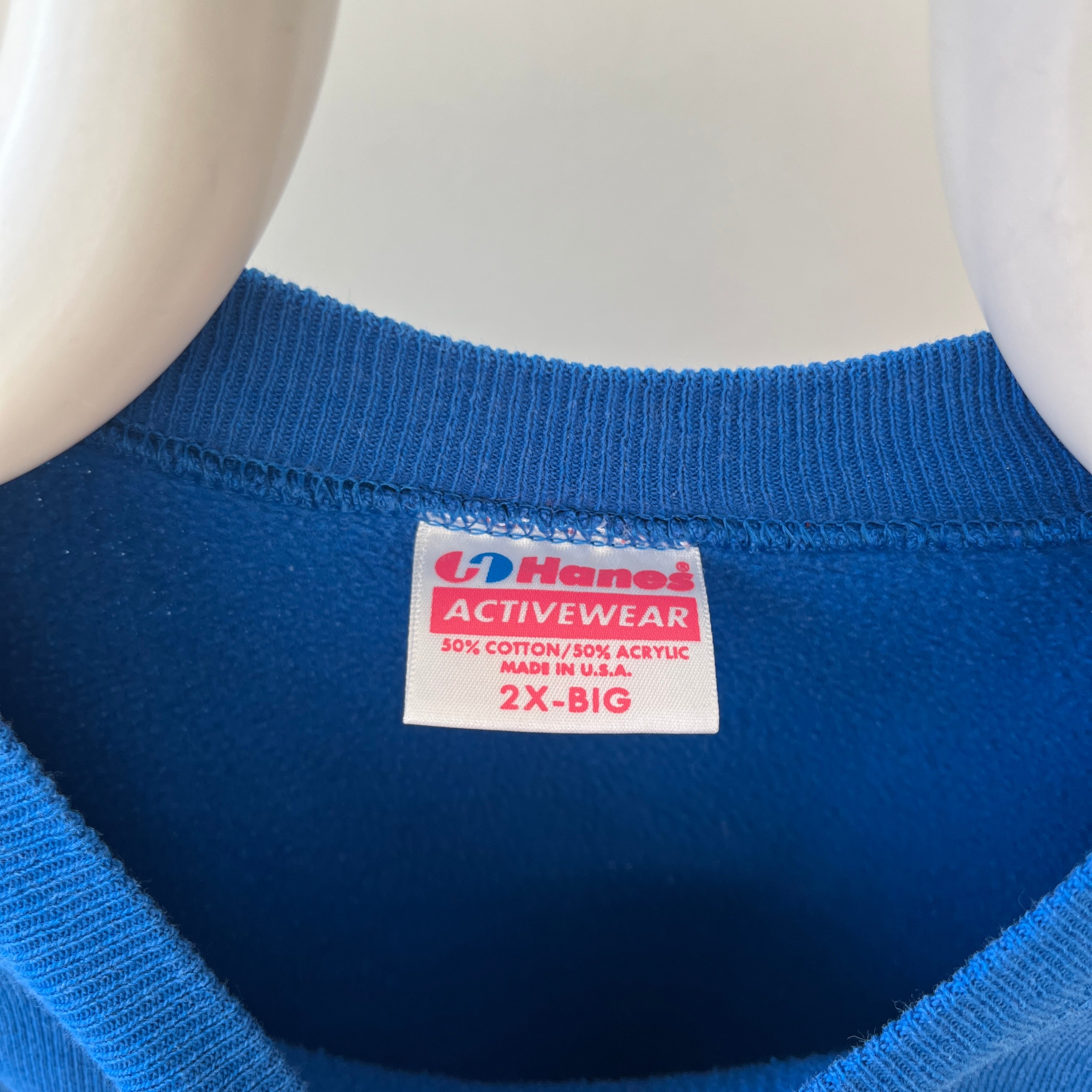 1980s Big Man In Blue Sweatshirt