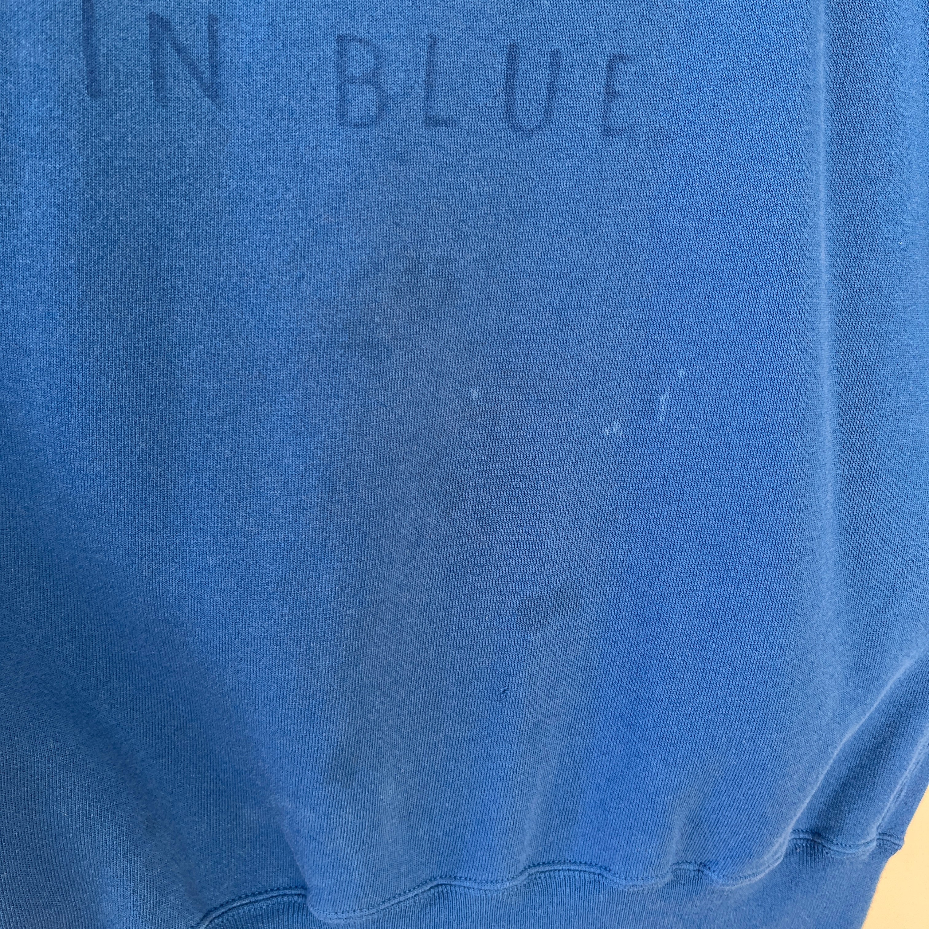 1980s Big Man In Blue Sweatshirt