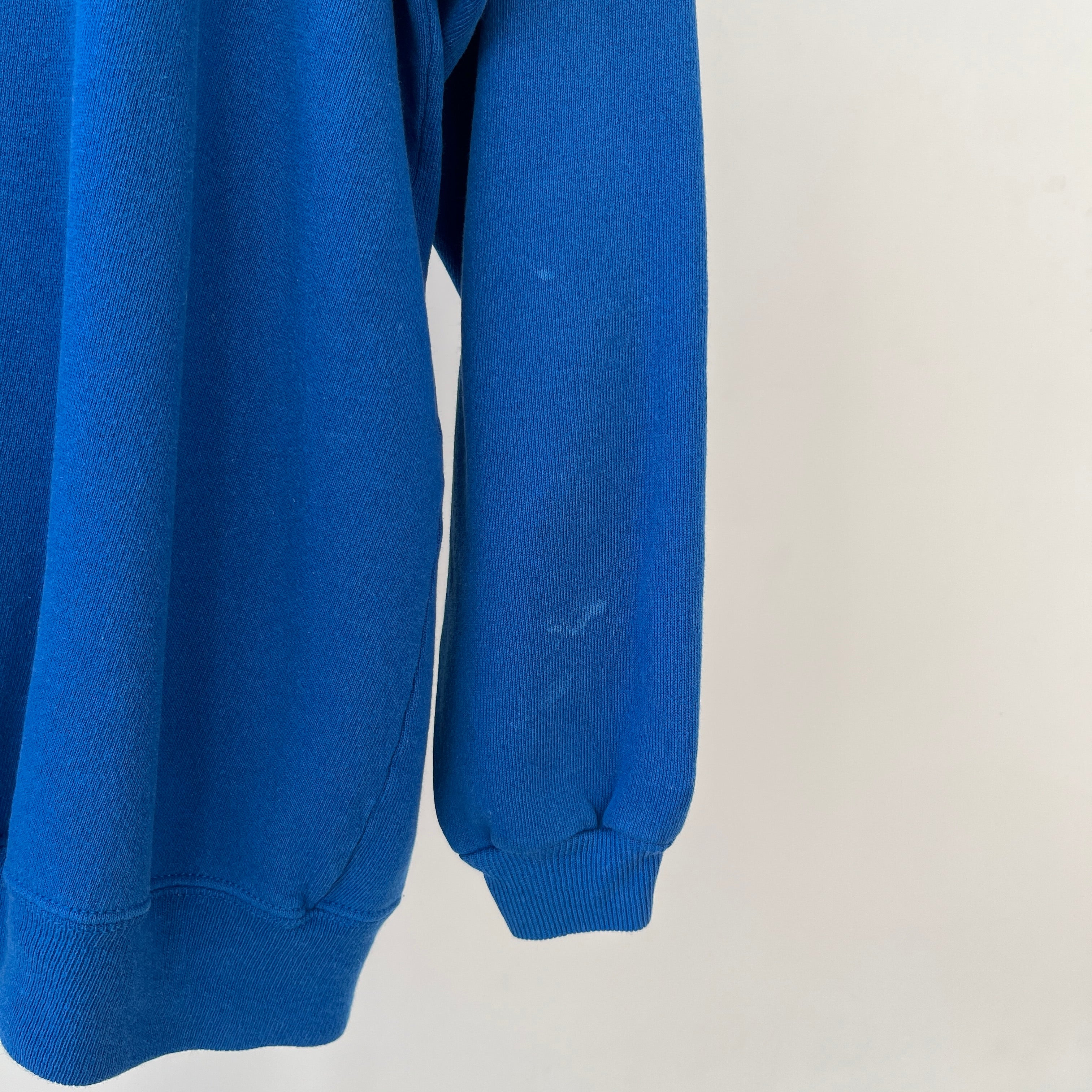 1980s Big Man In Blue Sweatshirt