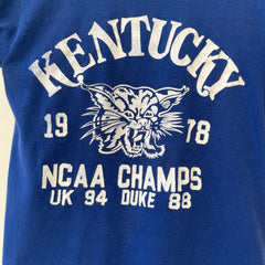 1978 Blue Kentucky NCAA Champs T Shirt - A Good One
