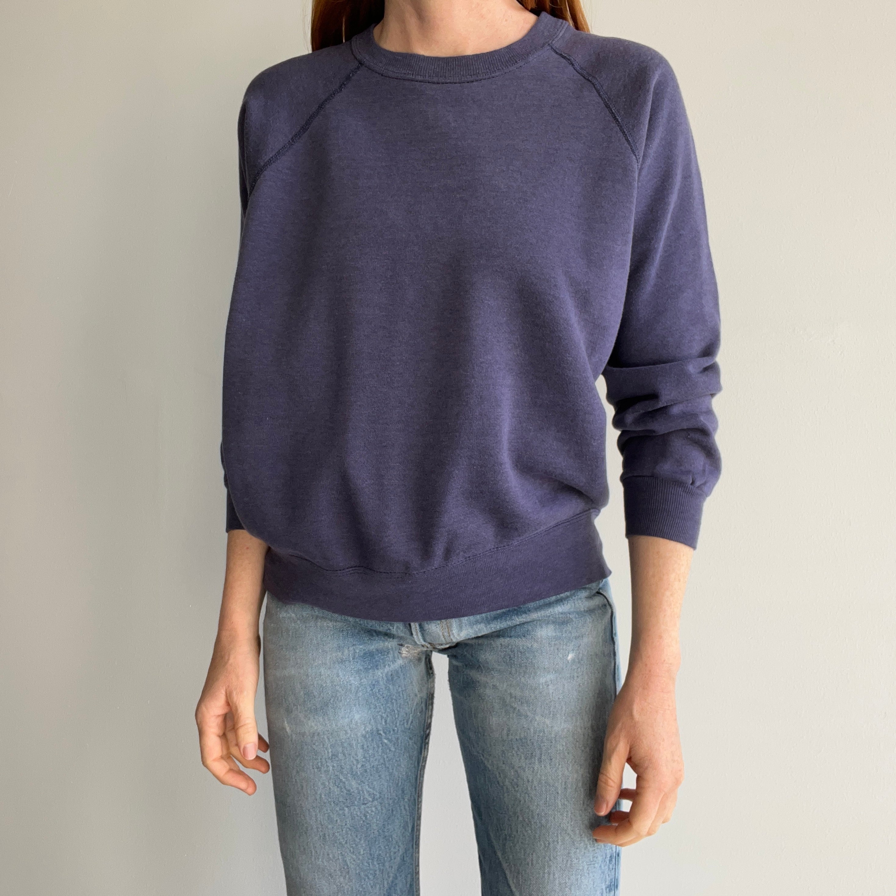 1980s - Luxury Alert - Faded Navy Sweatshirt - THIS