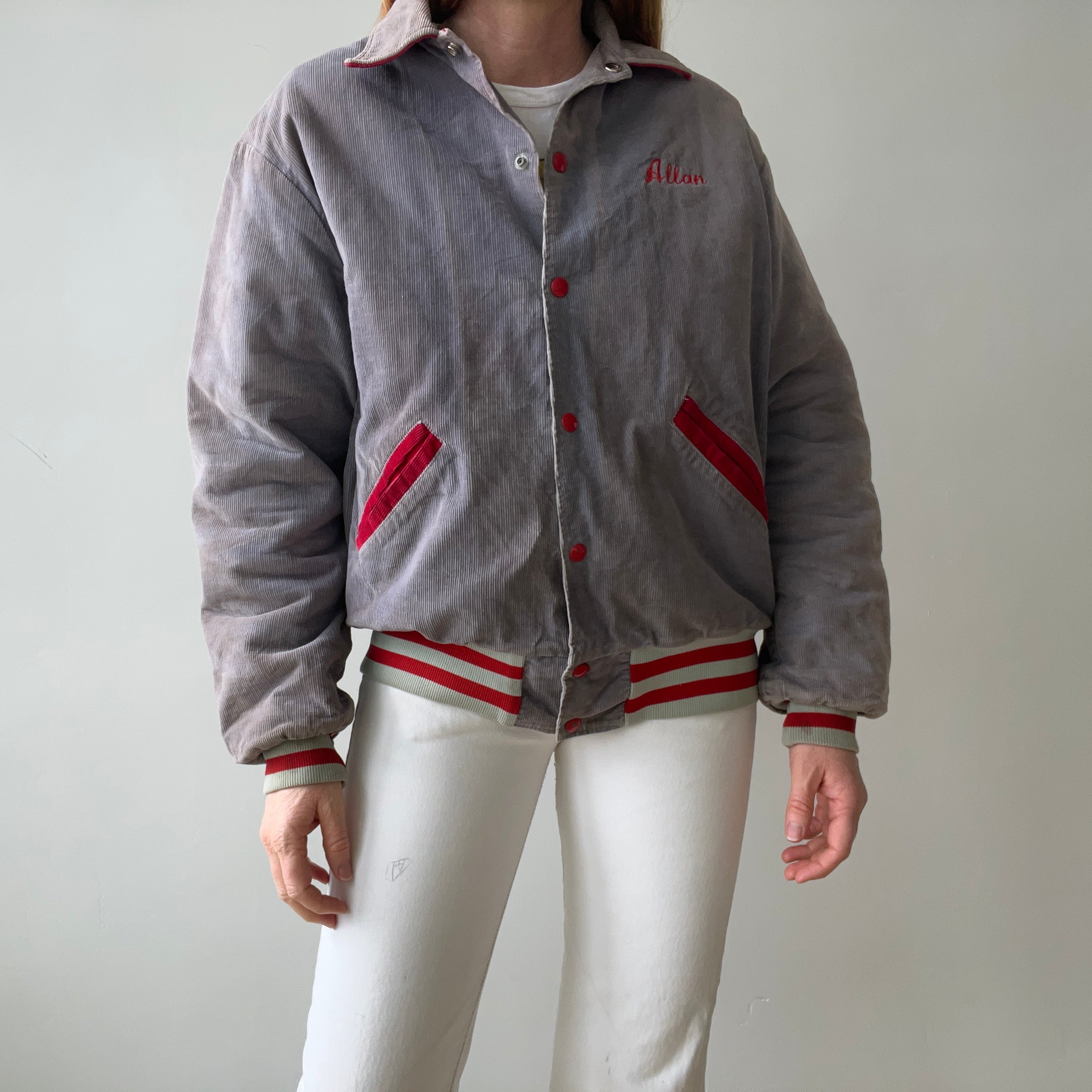 1970s St. Bernard Corduroy Baseball Letter Jacket That Belonged To Allan - Perfect Sunfading