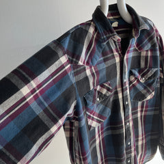 1990s OshKosh Cowboy Snap Front Heavy Cotton Flannel - Swoon