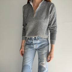 1980s Deep V DIY Gray Sweatshirt