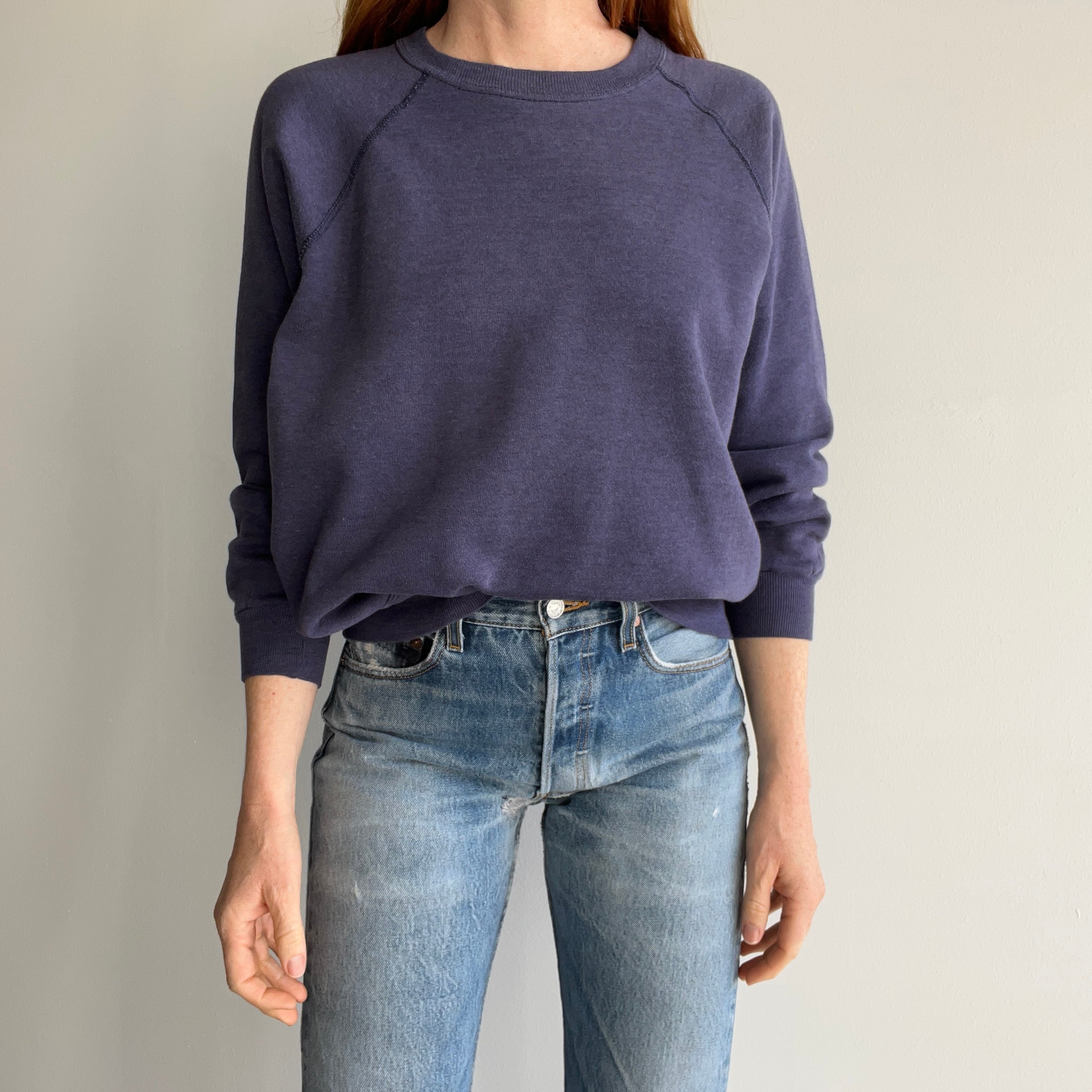 1980s - Luxury Alert - Faded Navy Sweatshirt - THIS