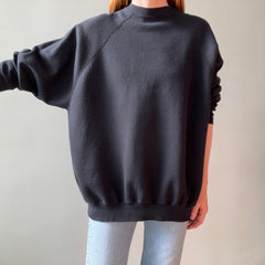 1990s Blank 3XL Black Sweatshirt - Great Fit