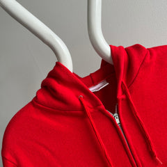 1980s Red Zip Up Hoodie by Bassett Walker