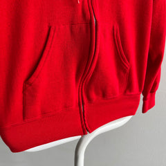 1980s Red Zip Up Hoodie by Bassett Walker