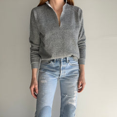 1980s Deep V DIY Gray Sweatshirt