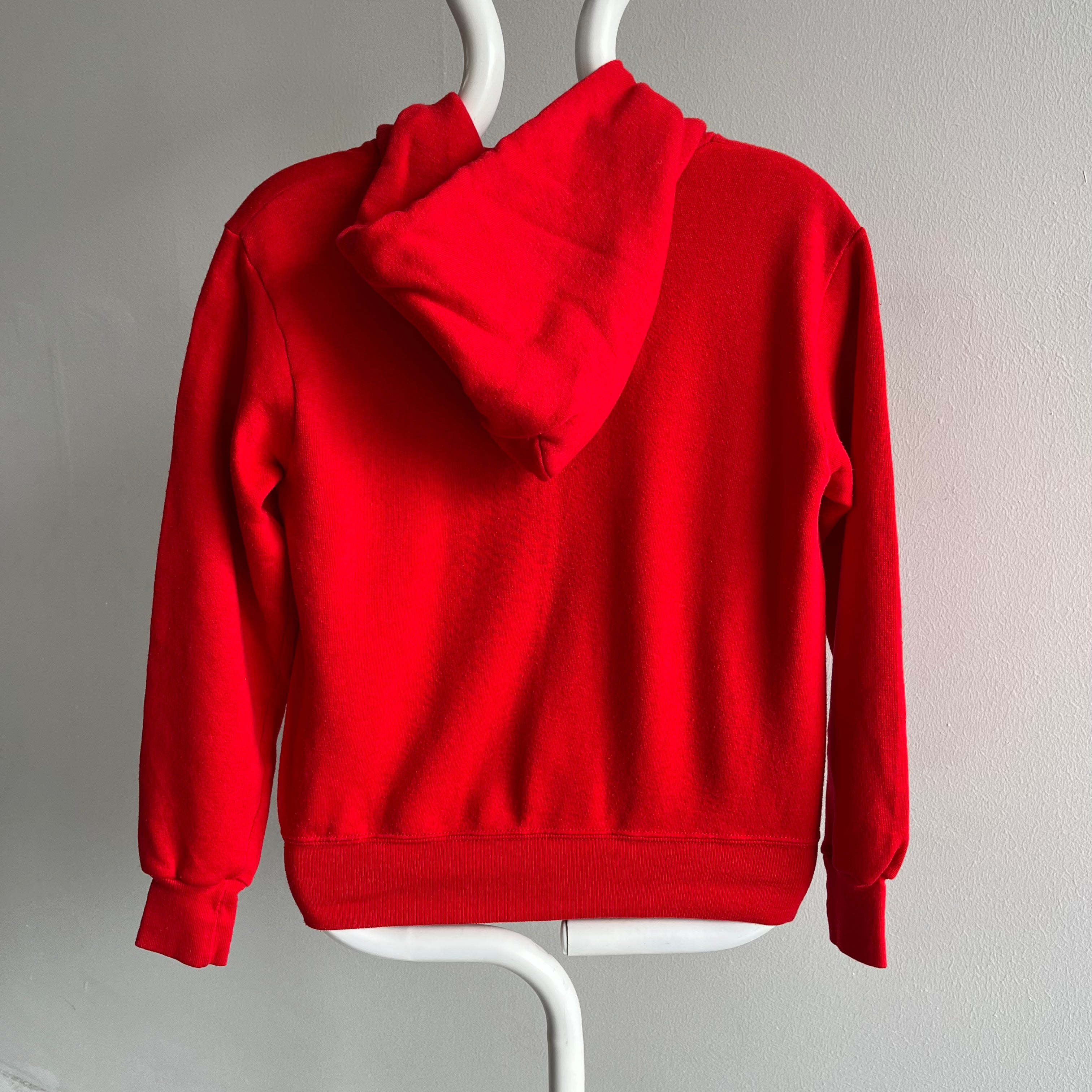 1980s Red Zip Up Hoodie by Bassett Walker