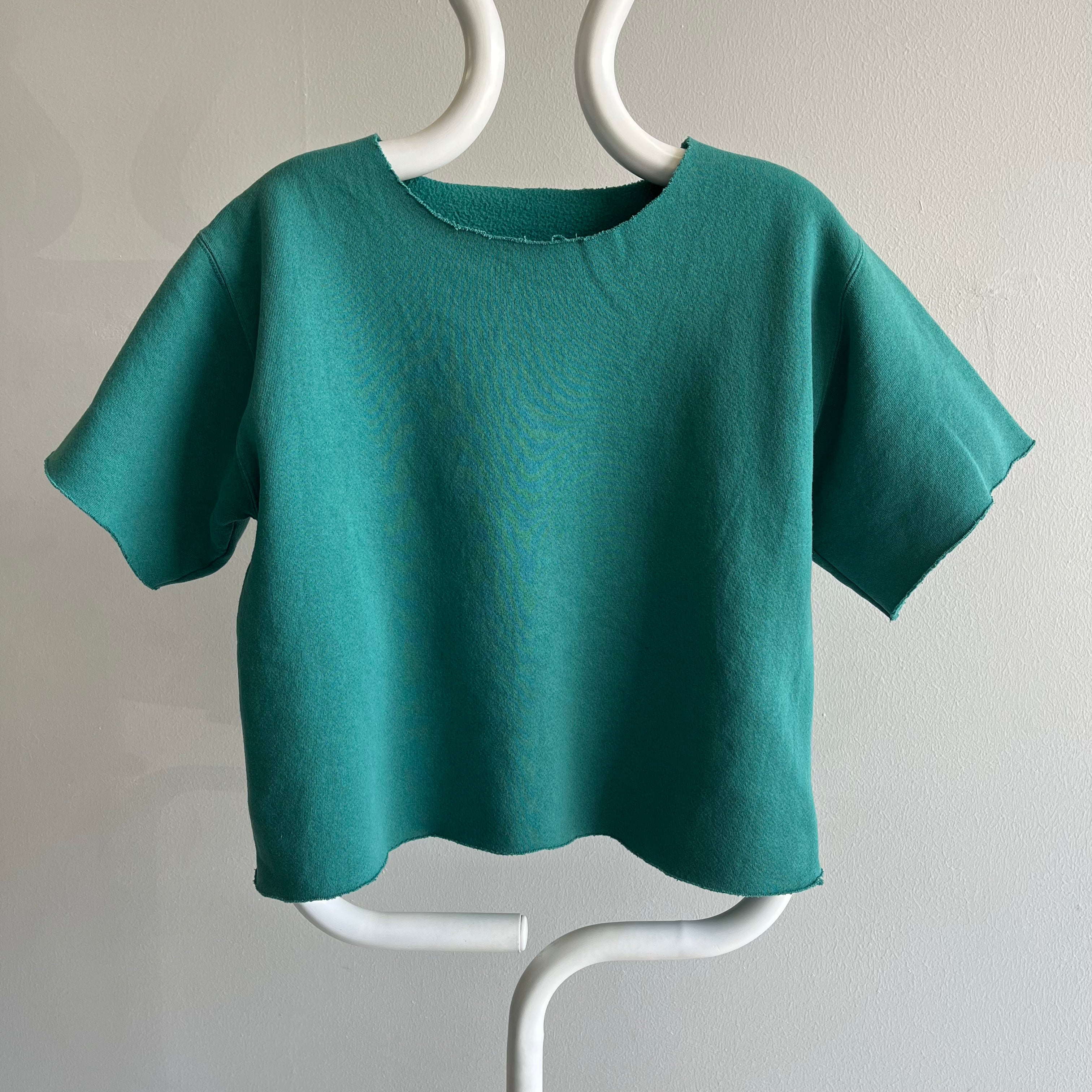 1980s Cut Up Teal/Jade Warm Up Sweatshirt