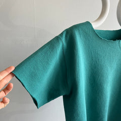 1980s Cut Up Teal/Jade Warm Up Sweatshirt