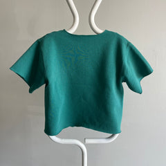 1980s Cut Up Teal/Jade Warm Up Sweatshirt