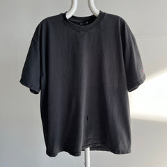 1990s Beat Up Blank Black T-Shirt by Champion