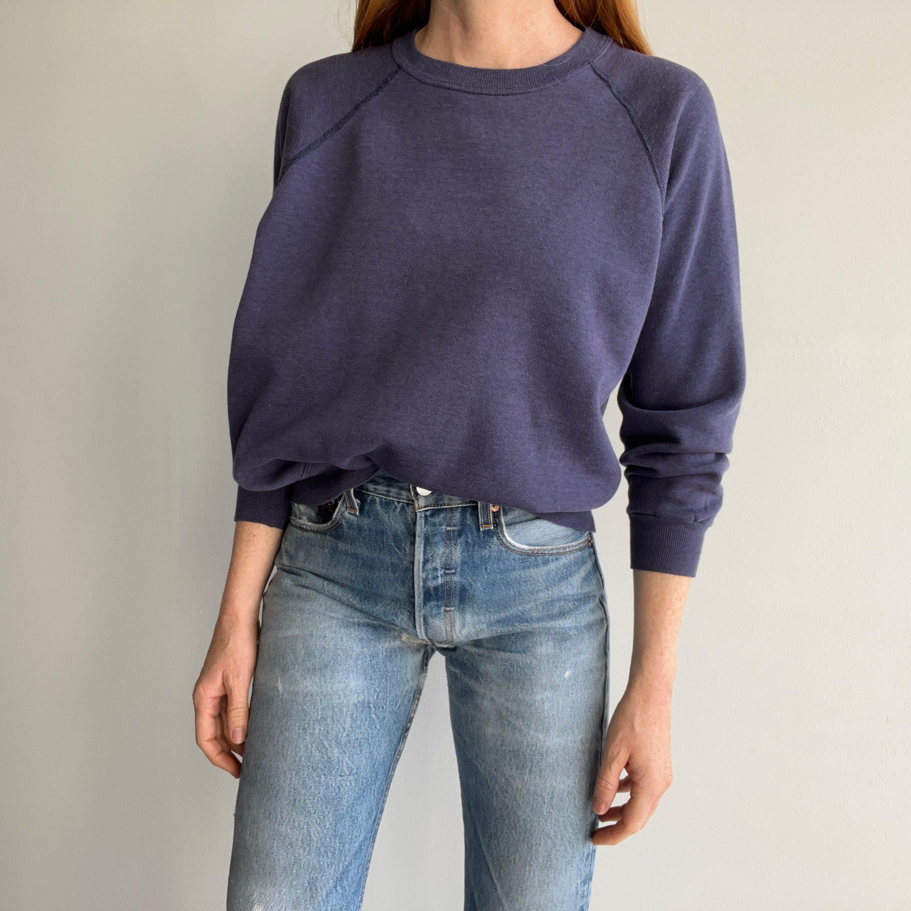 1980s - Luxury Alert - Faded Navy Sweatshirt - THIS