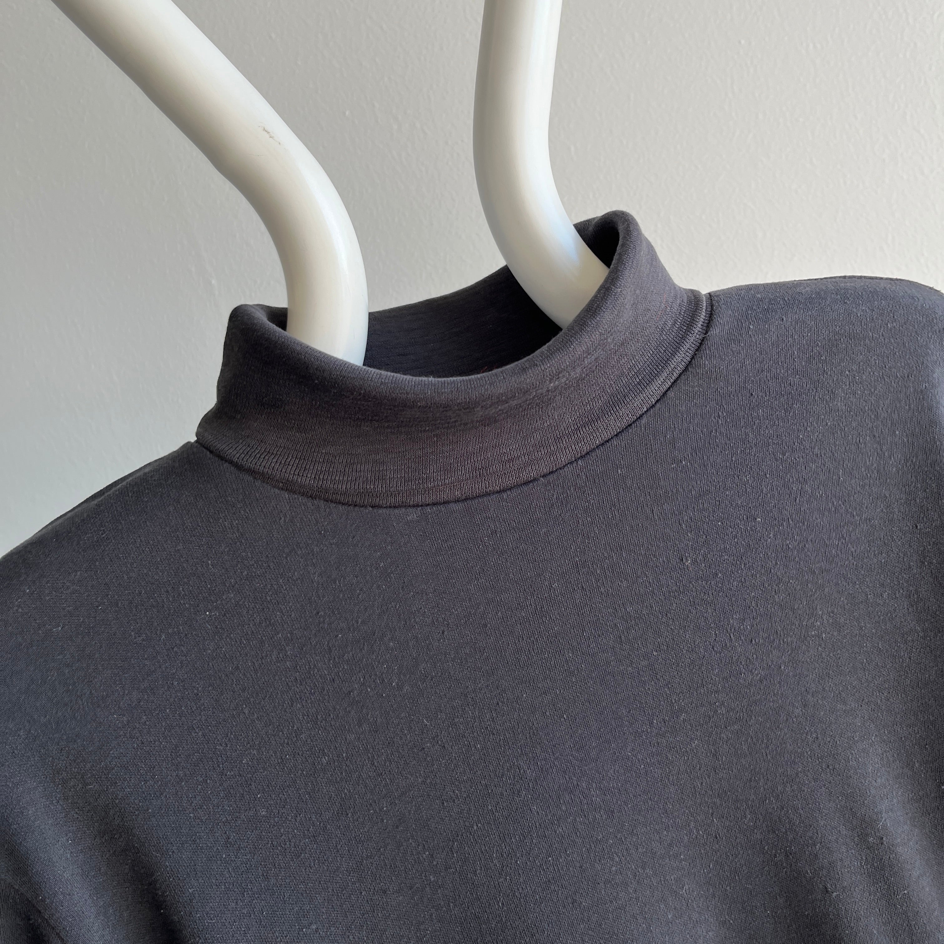 1980's Faded Blank Black Turtleneck by Bobbie Brooks