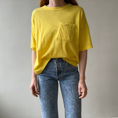 1980s Blank Yellow Pocket T Shirt