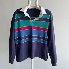 1980s Striped Rugby Perfectly Weighted Shirt - So Good