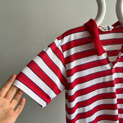 1980s Striped Slouchy Polo Shirt