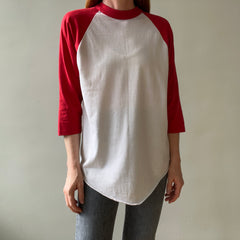 1970s/80s Red and White Three Quarter Sleeve T Shirt