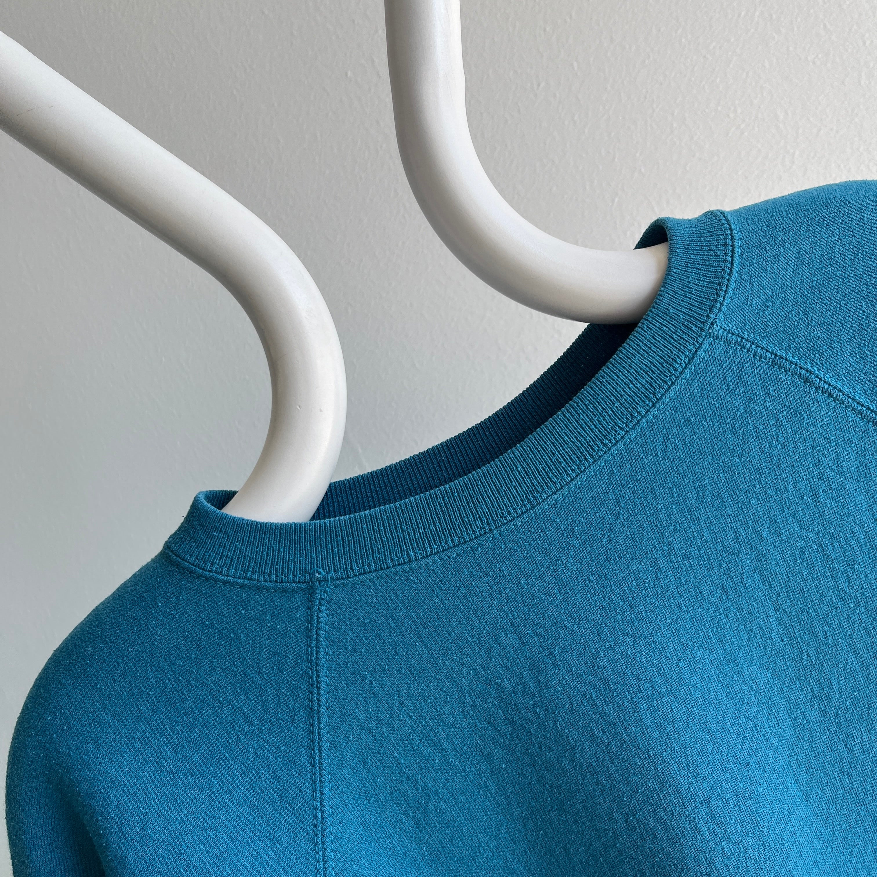 1980s Teal Sweatshirt with Great Dimensions