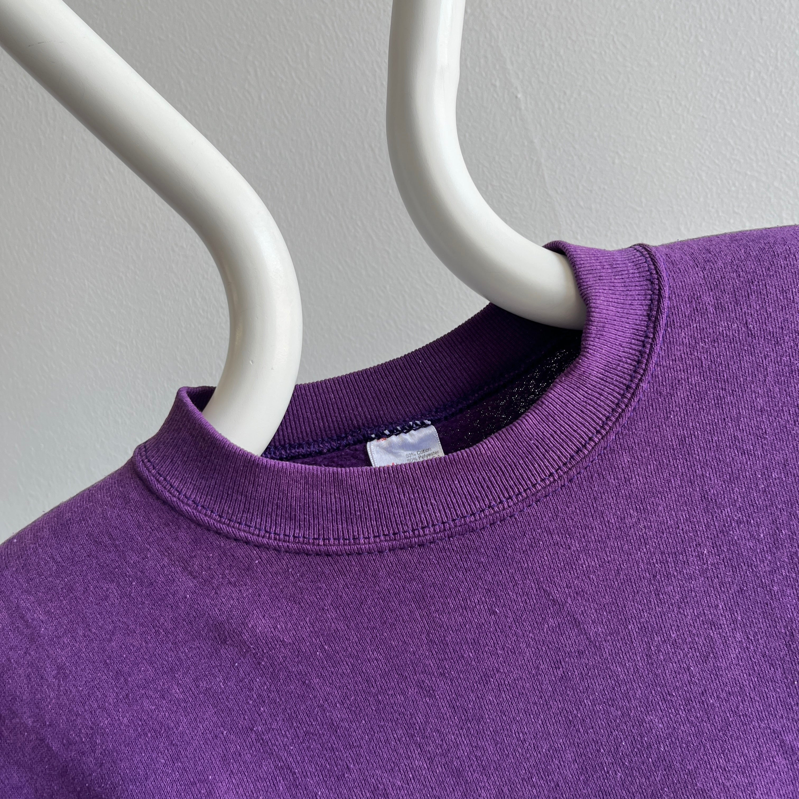 1980s Purple Rain Colored Short Sleeve Warm Up Sweatshirt
