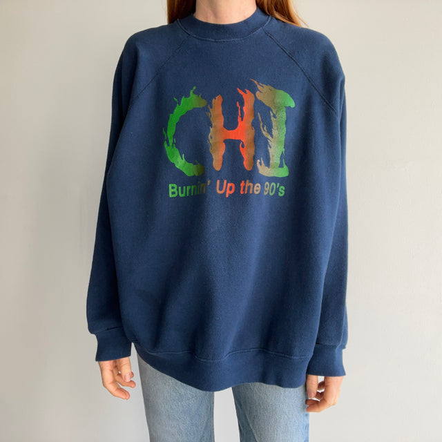 1990s Chi Burning Up The 90s Sweatshirt