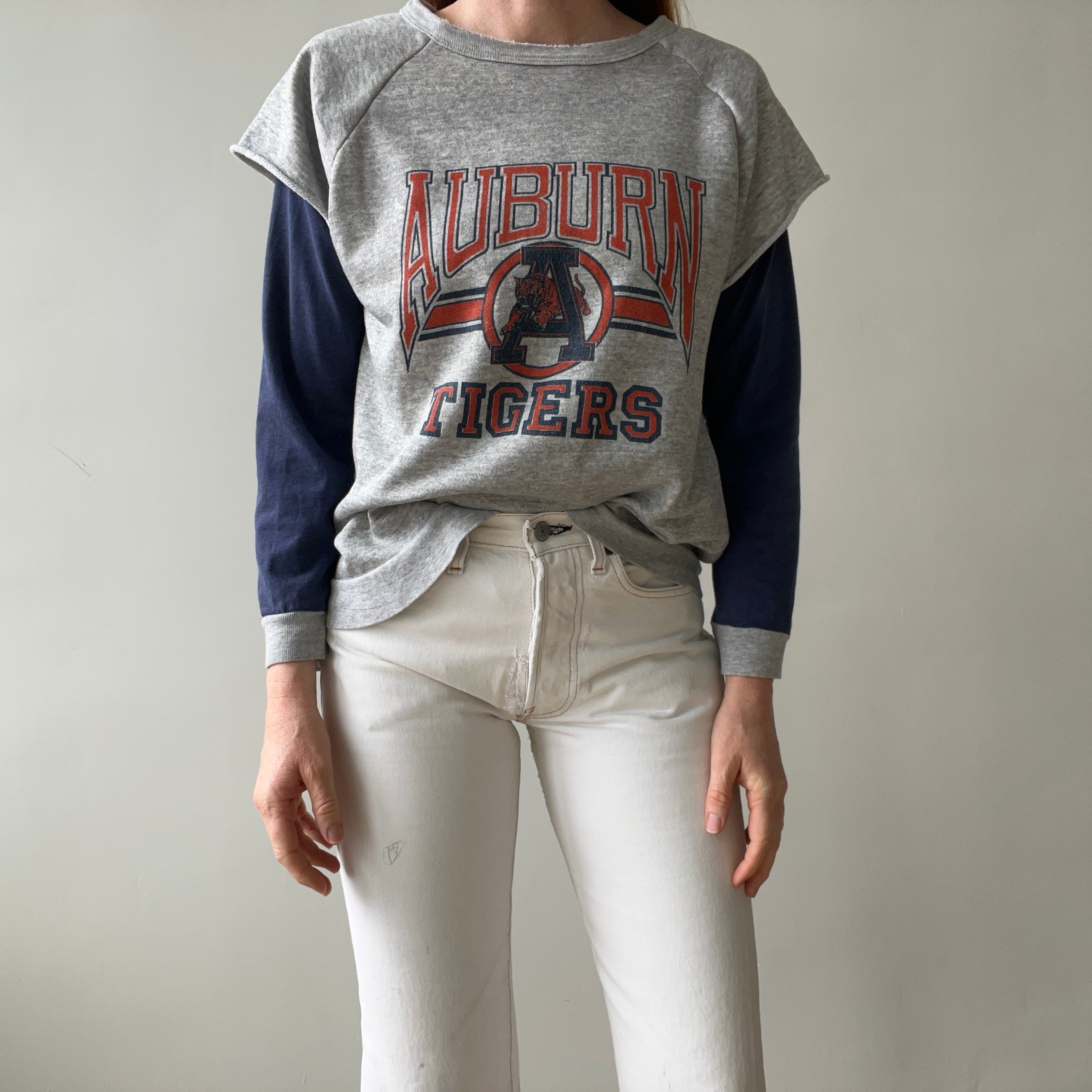 1980s Paper Thin Auburn Tigers Layered Sweatshirt/Shirt - TWOFER