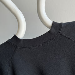 1980s Blank Black Raglan Sweatshirt