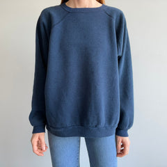 1970s Luxurious Blank Navy Sweatshirt - Did I Mention Luxury?