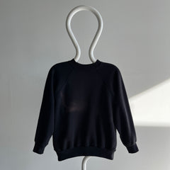 1980s Blank Black Smaller Raglan with Sun Faded - A GEM!!!!