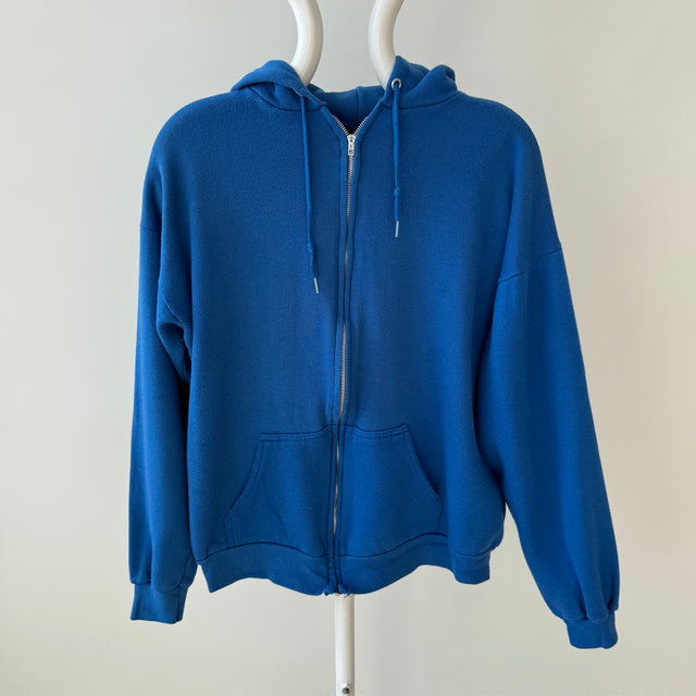 1980s Dodger Blue Zip Up Hoodie