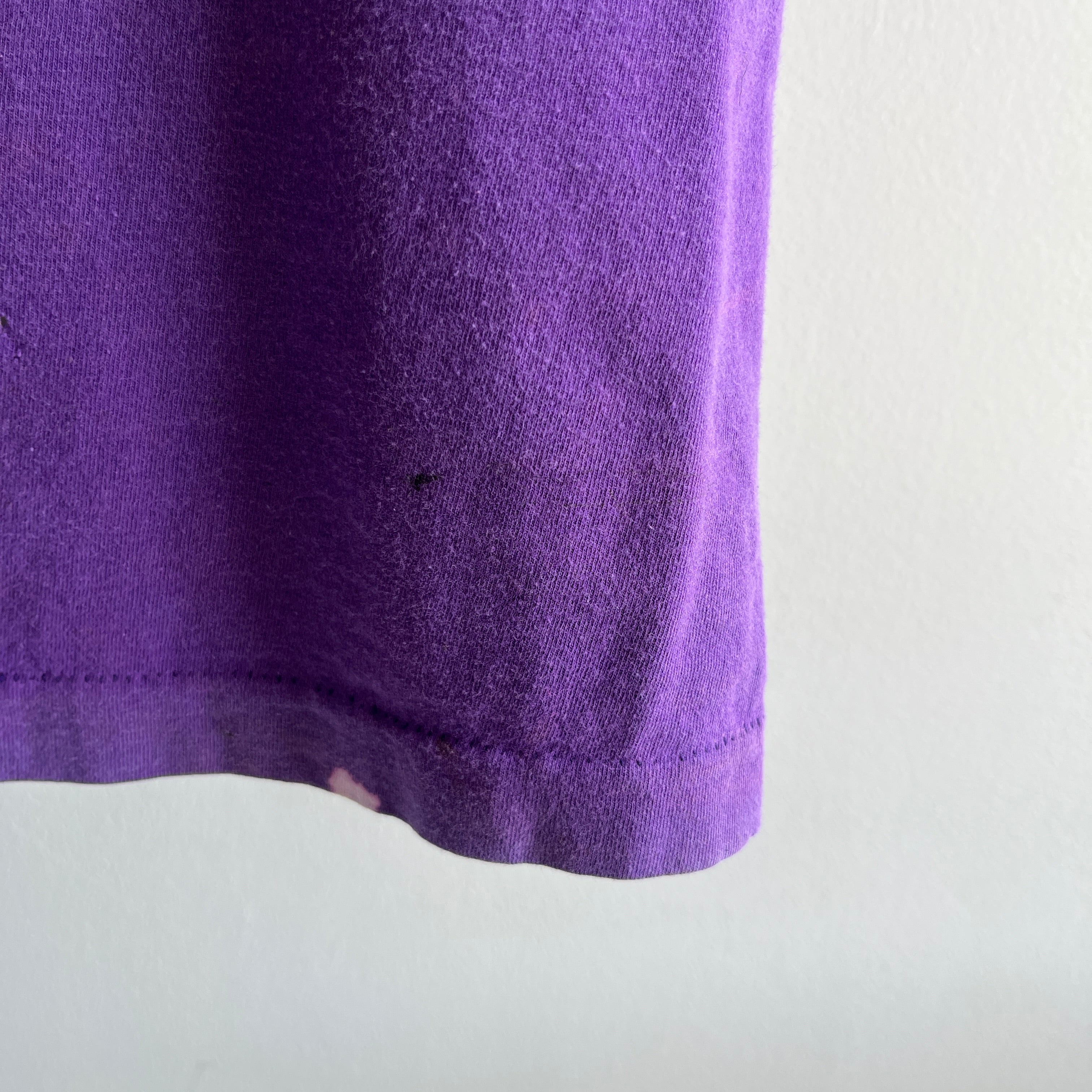 1980s Perfectly Purple Cotton Worn and Stained Tank Top