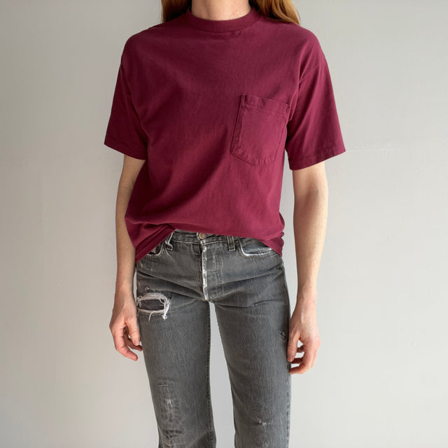 1990s Eggplant USA Made Gap Pocket T-Shirt