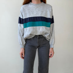 1980s Heather Grey Double Stripe Sweatshirt