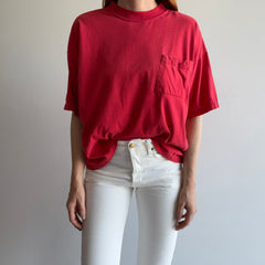 1980s Slouchy Boxy Red Pocket T-Shirt