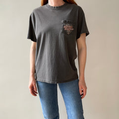 1980/90s !!!! Perfectly Tattered, Torn and Worn Harley Front and Back Pocket T-Shirt - THIS. IS. RAD.