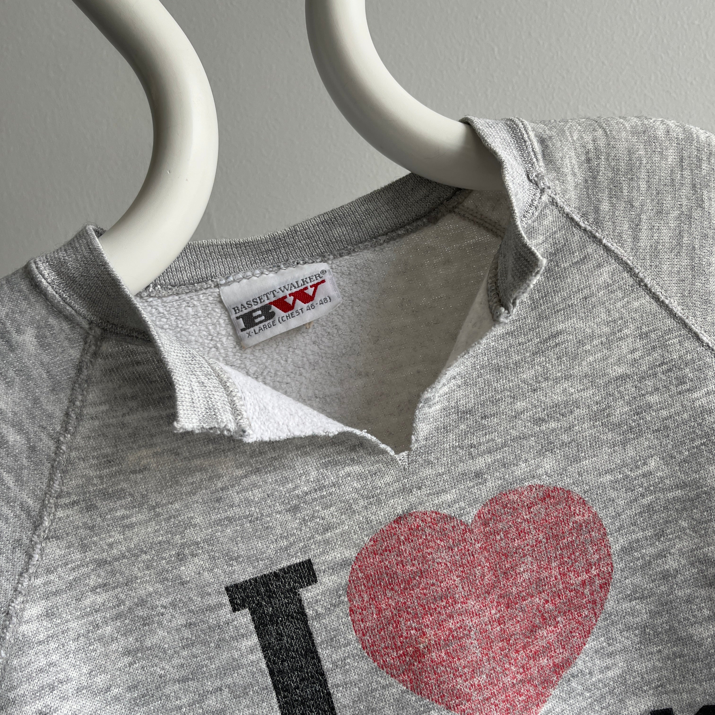 1980s DIY I LOVE PROVIDENCE Cut Neck Sweatshirt