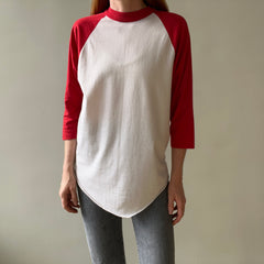 1970s/80s Red and White Three Quarter Sleeve T Shirt