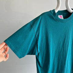 1990s HHW Dark Teal Cotton T-Shirt