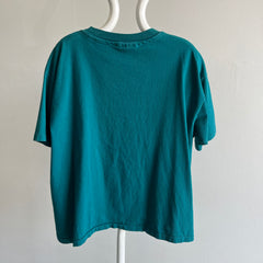 1990s HHW Dark Teal Cotton T-Shirt