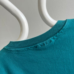 1990s HHW Dark Teal Cotton T-Shirt